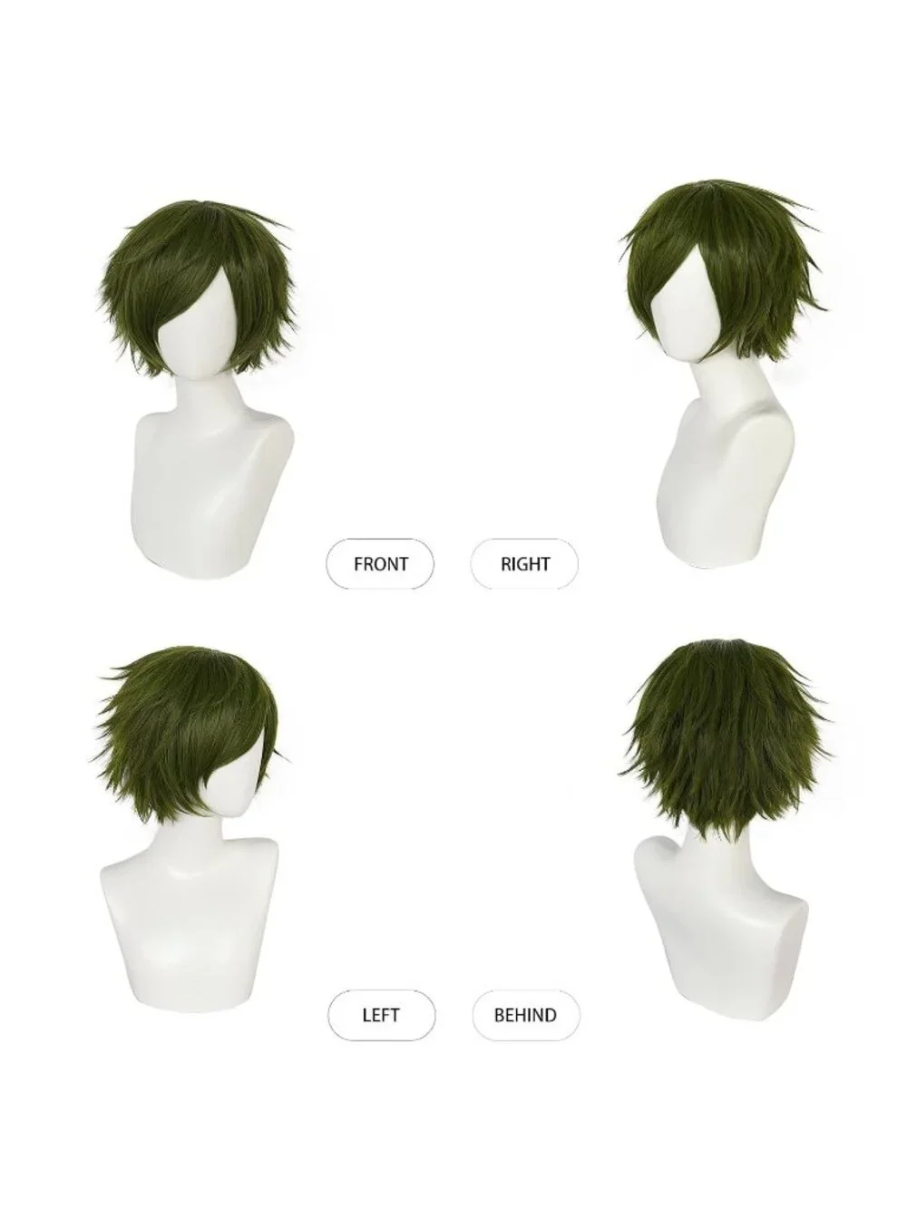 Men's Olive Green Synthetic Fiber Short Blonde Golden Cosplay Modern Wigs